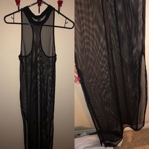 Racerback mesh maxi dress